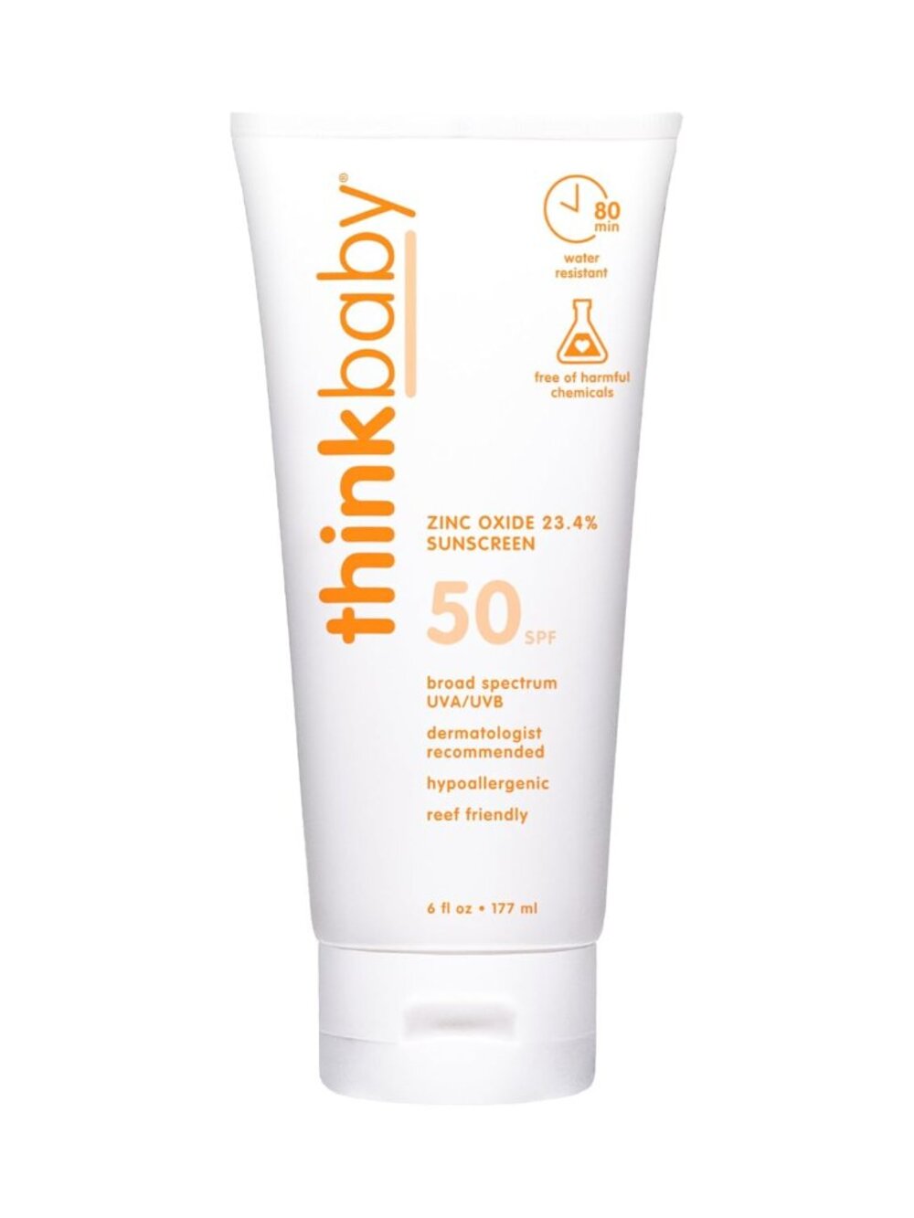 Thinkbaby SPF 50+ Baby Sunscreen, 6 Oz